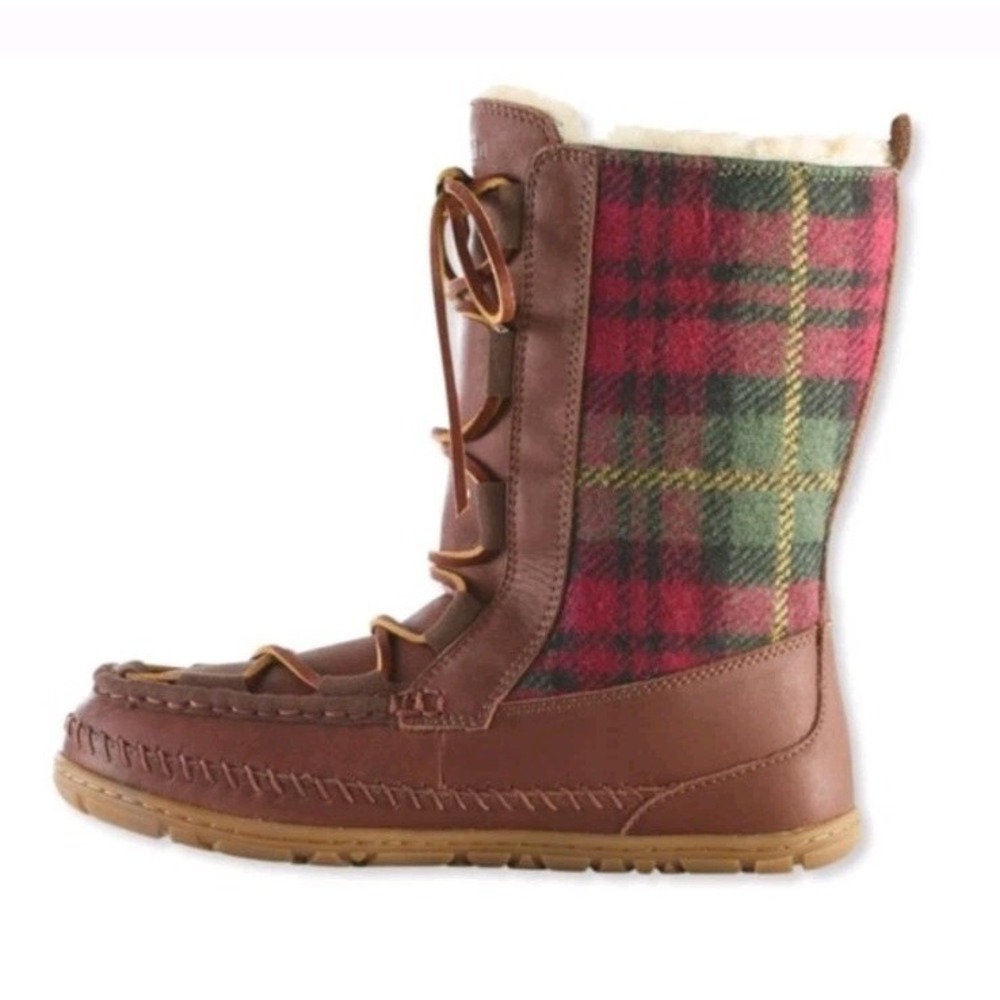 L.L.Bean Wicked Good Lodge‎ Boot Womens 10 Brown Leather Shearling